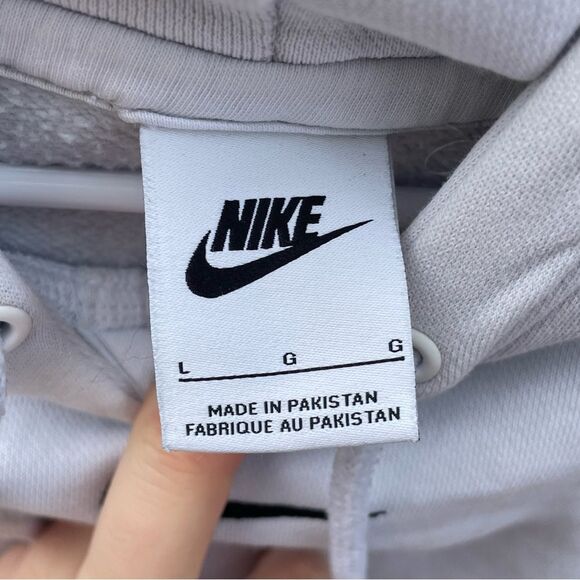 Nike White Sweatshirt Hood and Ribbed Cuffs Large - Small Stains - Picture 3 of 6